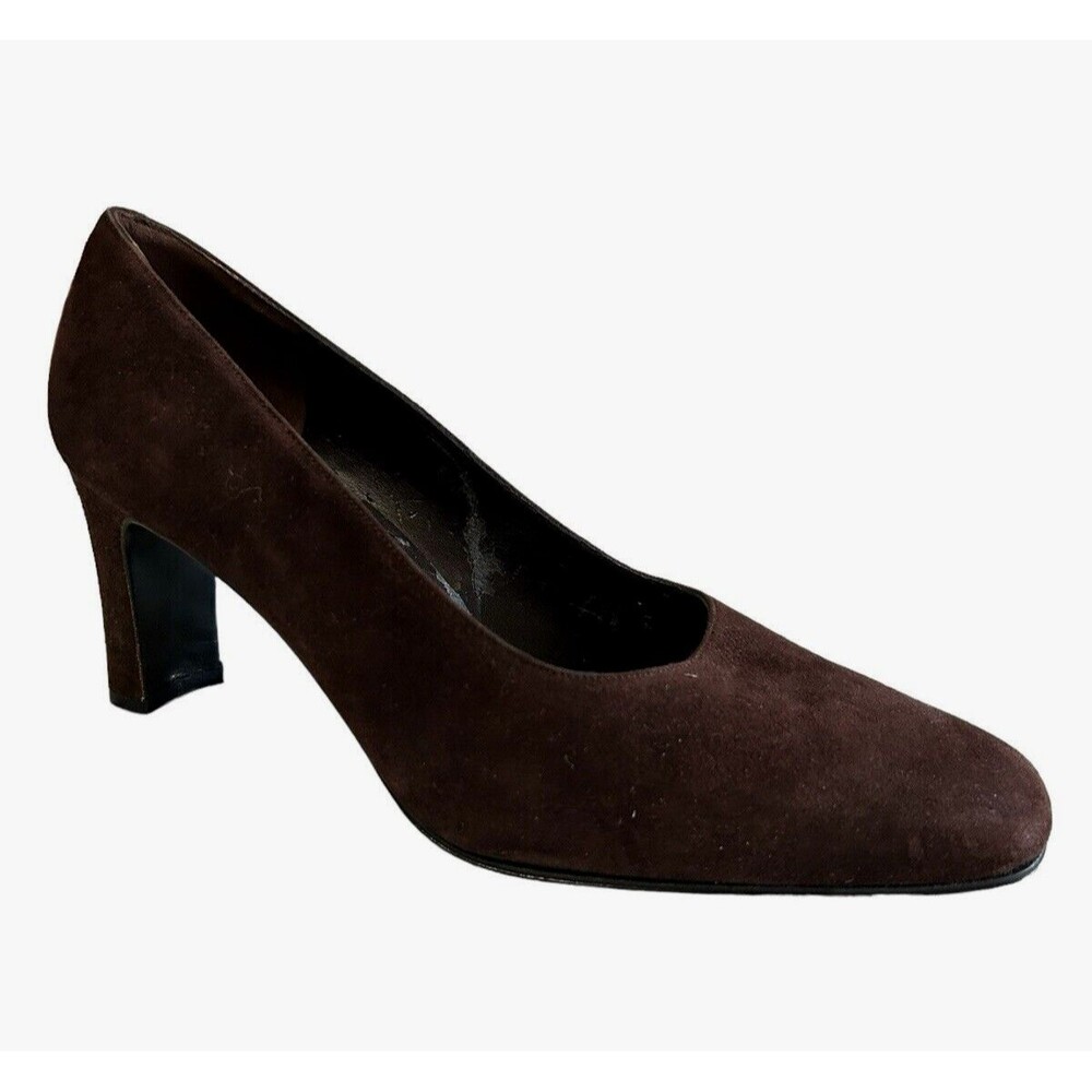Evan Picone Spain Brown Suede Leather Pumps Heels Slip On Shoes Women’s …